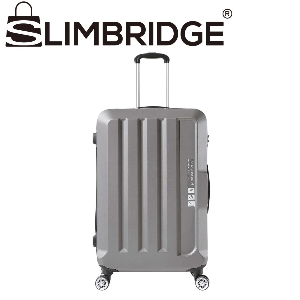 24" Check In Luggage Hard side Lightweight Travel Cabin Suitcase TSA Lock Grey