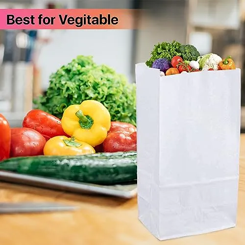 4lb White Paper Bags-Lunch Bags, Craft Bags, Grocery Bags- Pack of 500ct