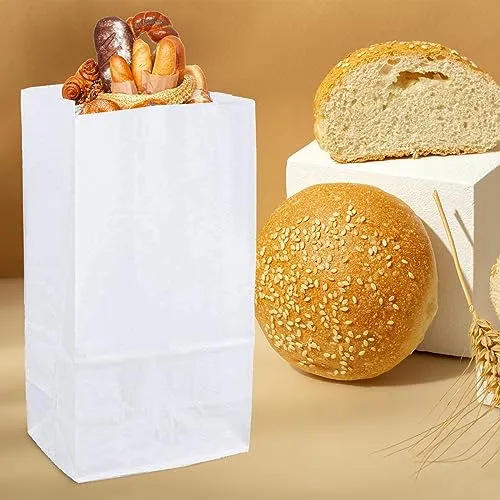 4lb White Paper Bags-Lunch Bags, Craft Bags, Grocery Bags- Pack of 500ct