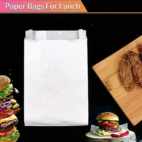 4lb White Paper Bags-Lunch Bags, Craft Bags, Grocery Bags- Pack of 500ct