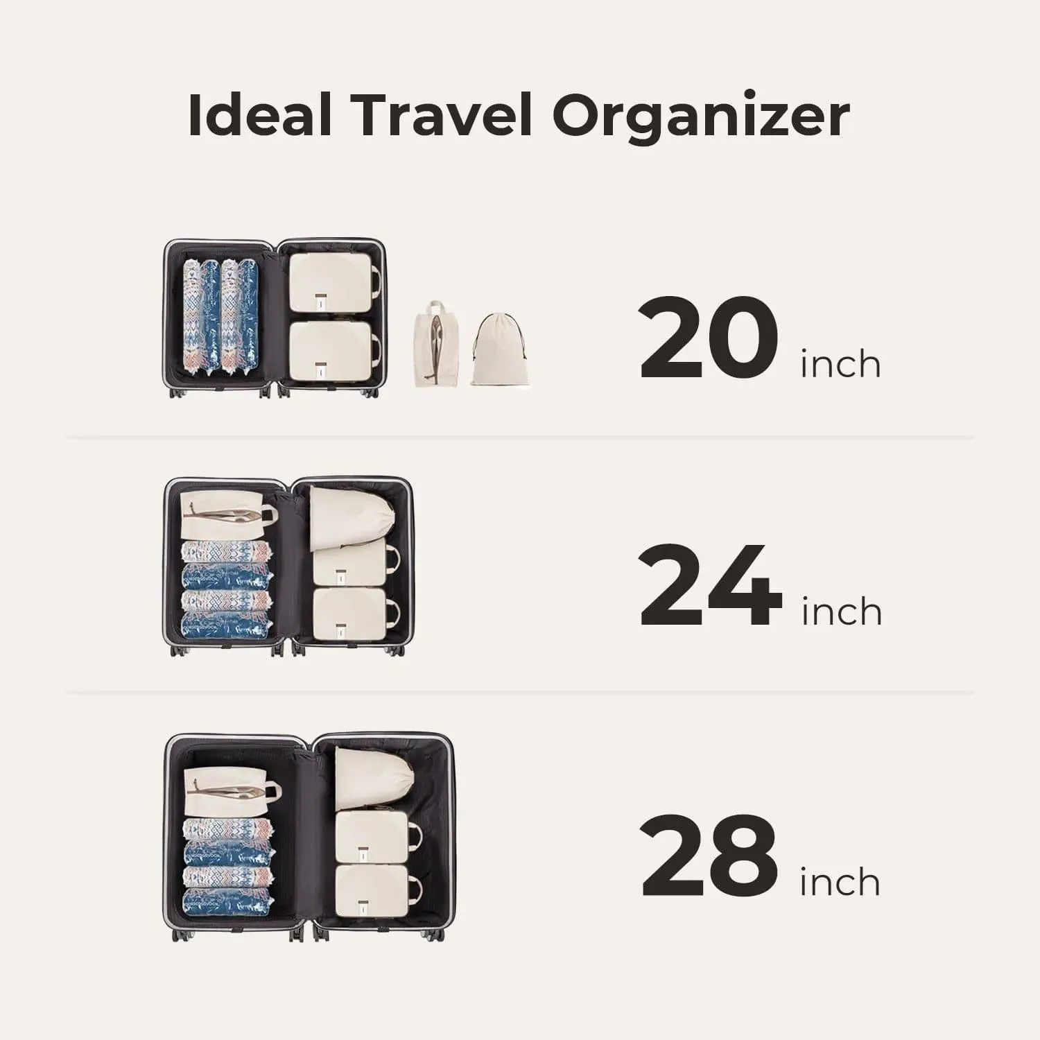 8 PCS Compression Packing Cubes