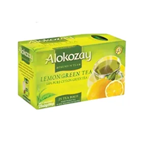 Alokozay Lemon Green Tea Bag - 25 Heat Seal Sachets X 24 (1 carton)