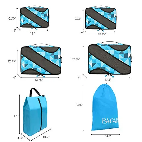 BAGAIL 6 Set Packing Cubes,Travel Luggage Packing Organizers