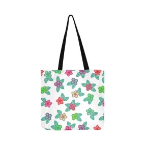 Berry Flowers White Reusable Shopping Bag