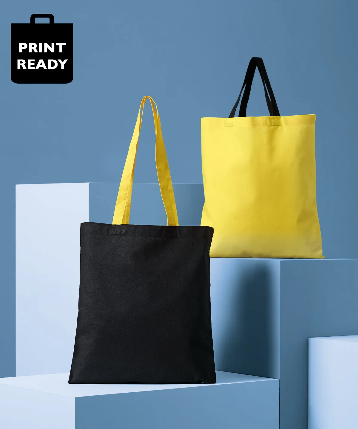 Black/White - Varsity cotton shopper short handle