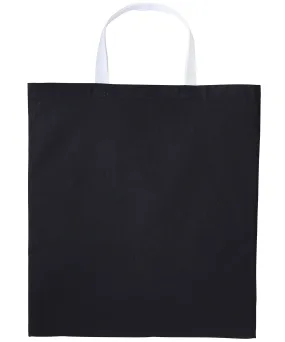Black/White - Varsity cotton shopper short handle