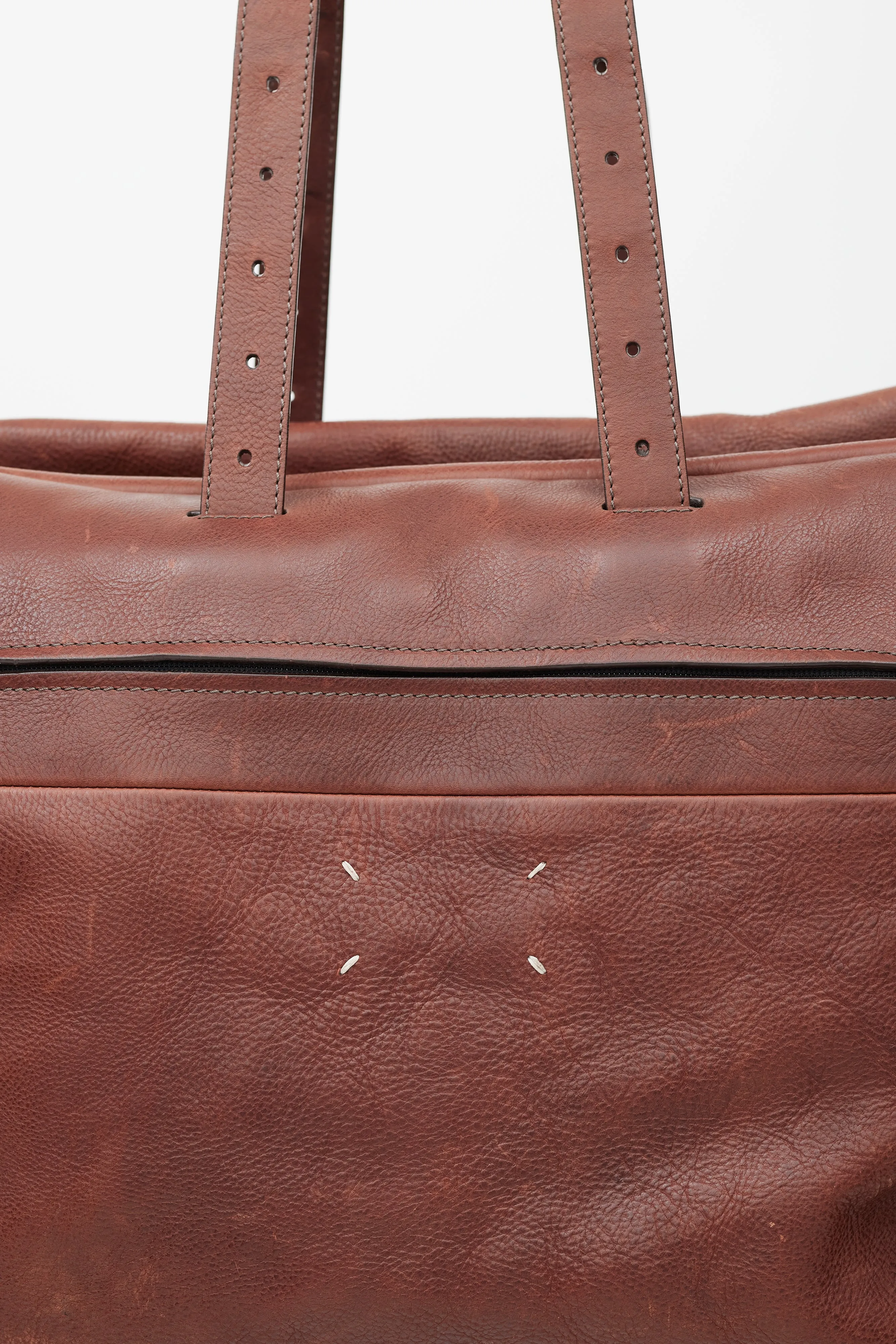 Brown Leather Duffle Bag