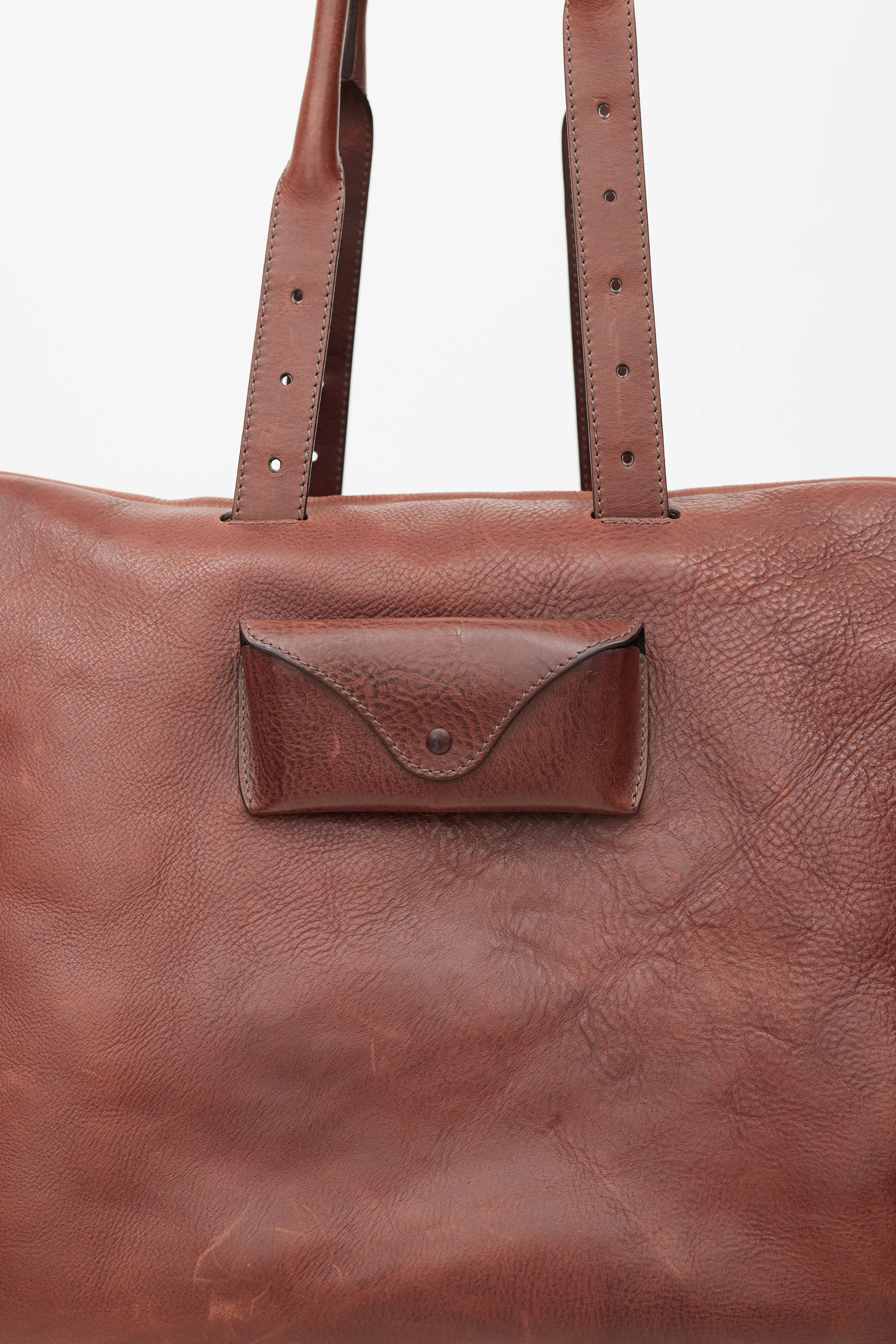 Brown Leather Duffle Bag