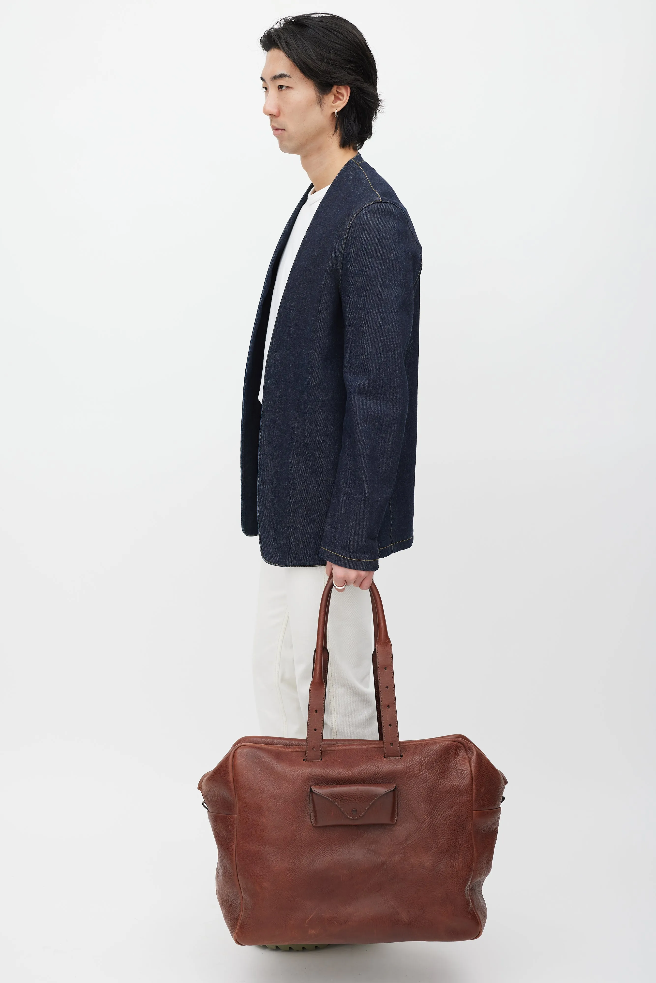Brown Leather Duffle Bag