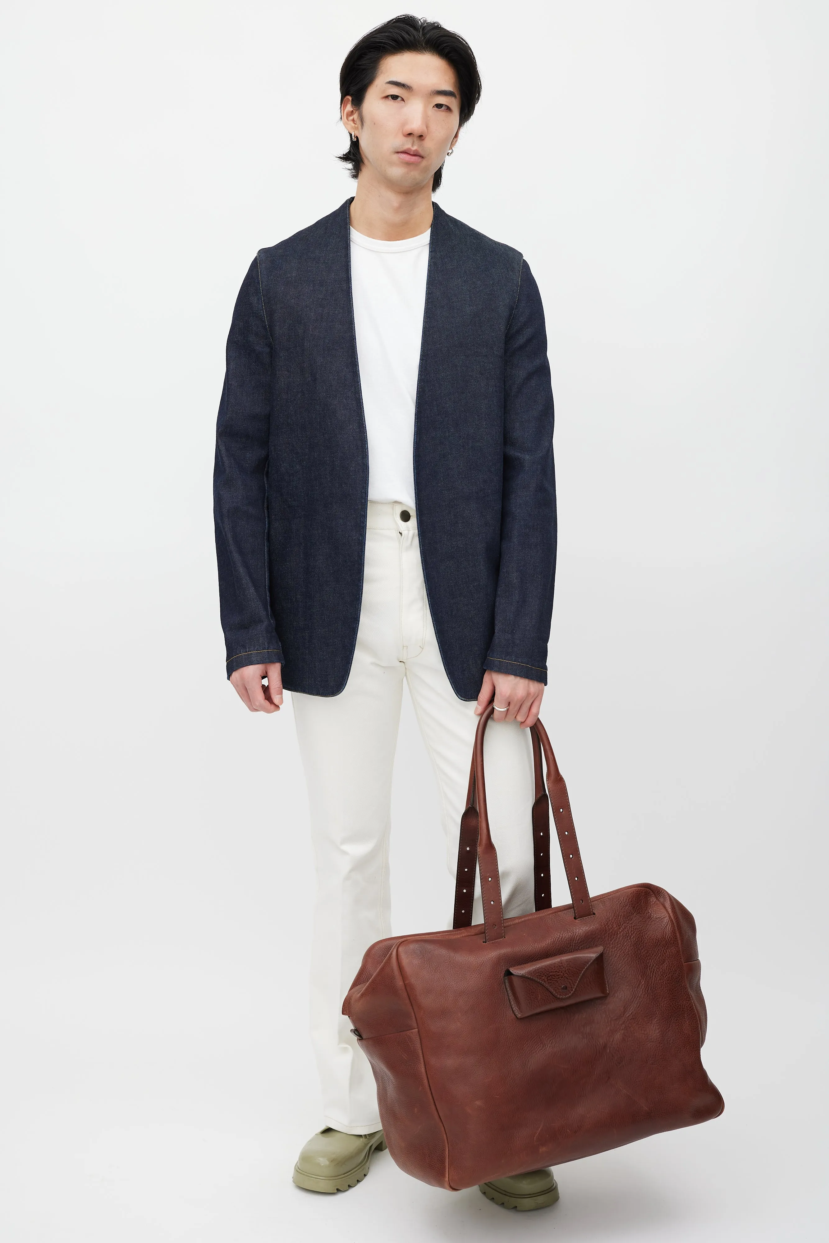 Brown Leather Duffle Bag