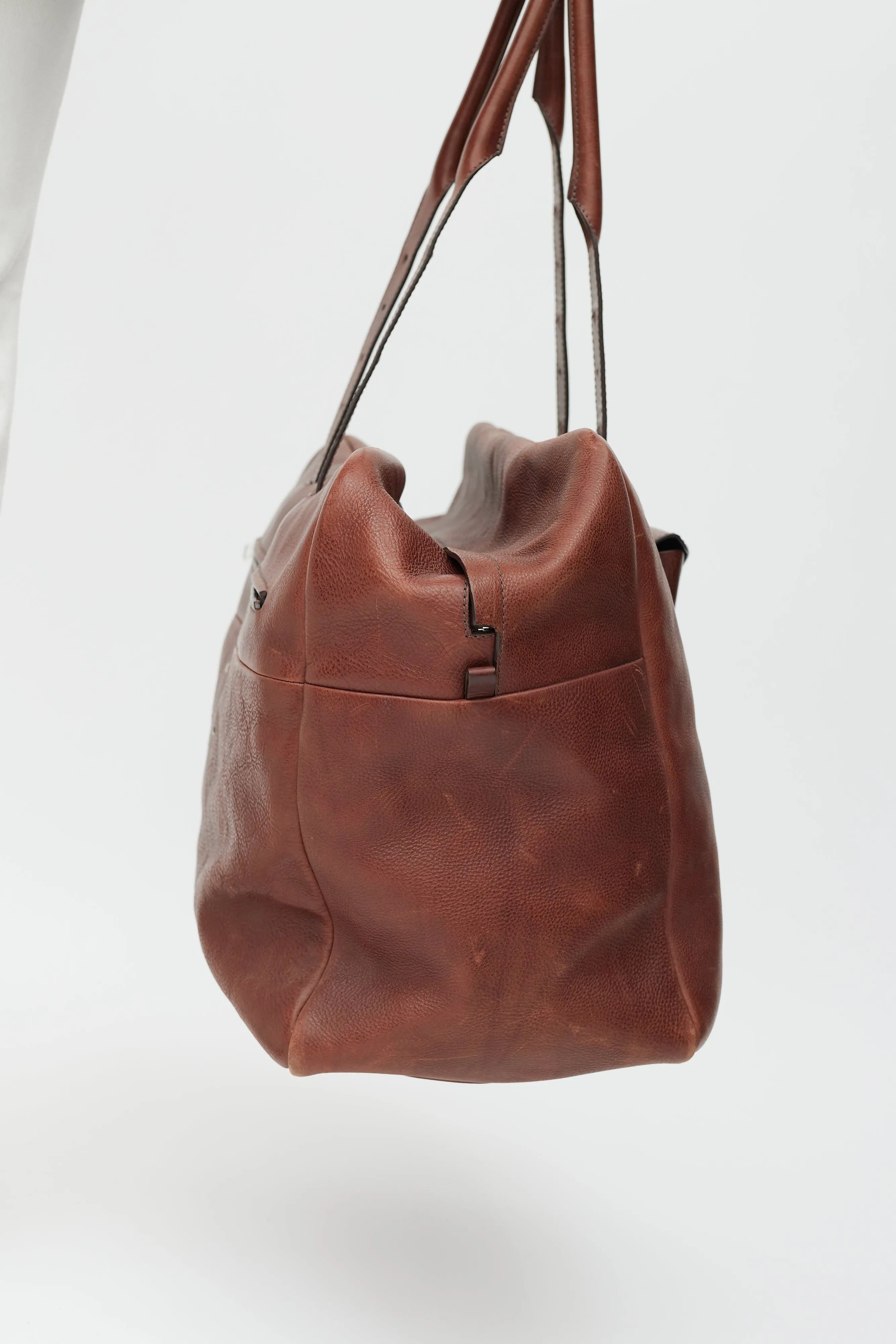 Brown Leather Duffle Bag