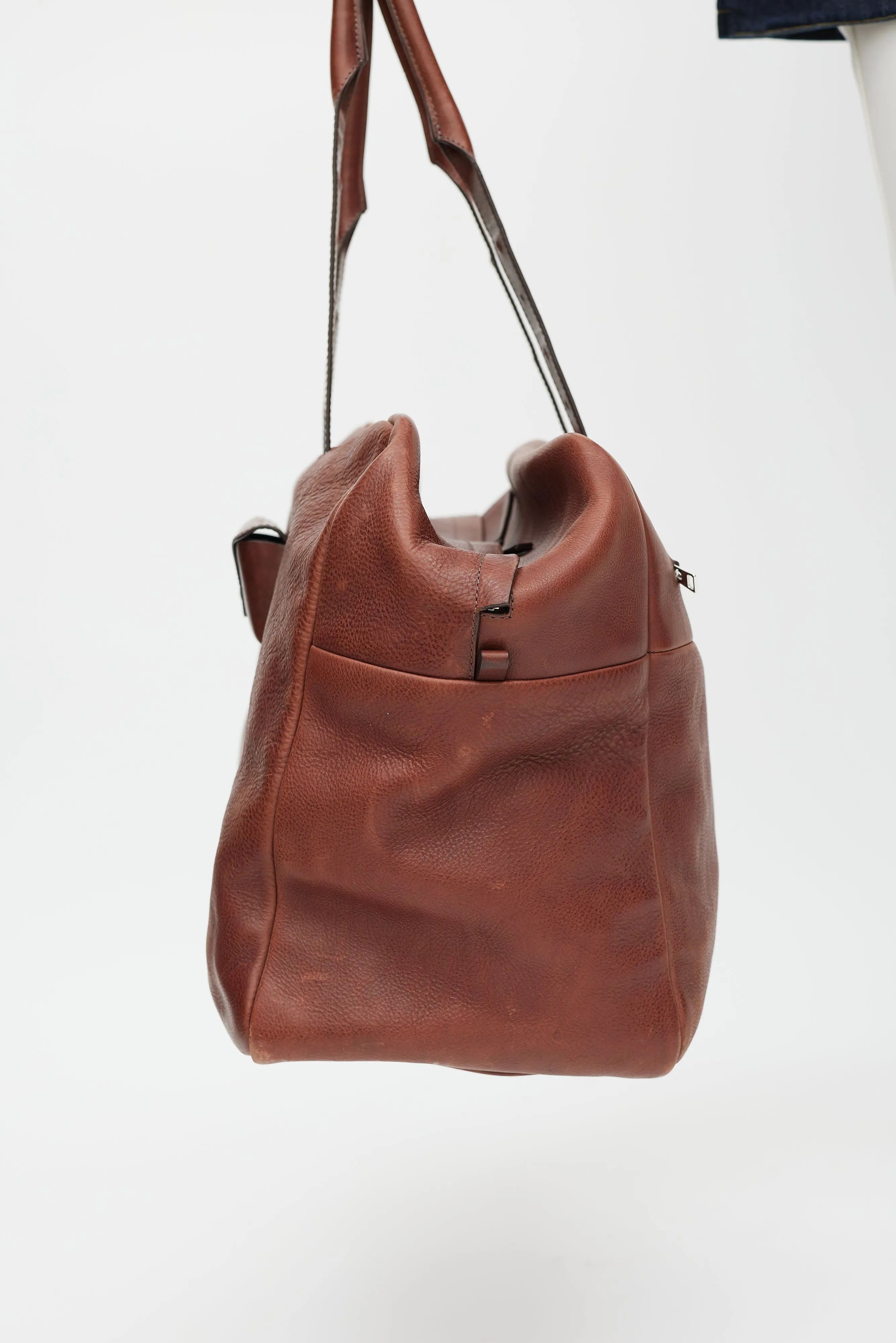 Brown Leather Duffle Bag