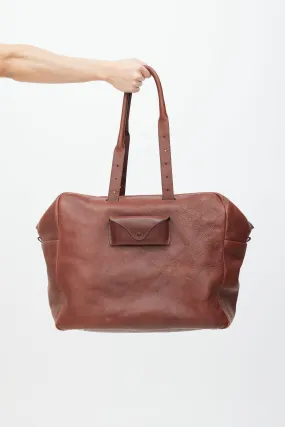 Brown Leather Duffle Bag