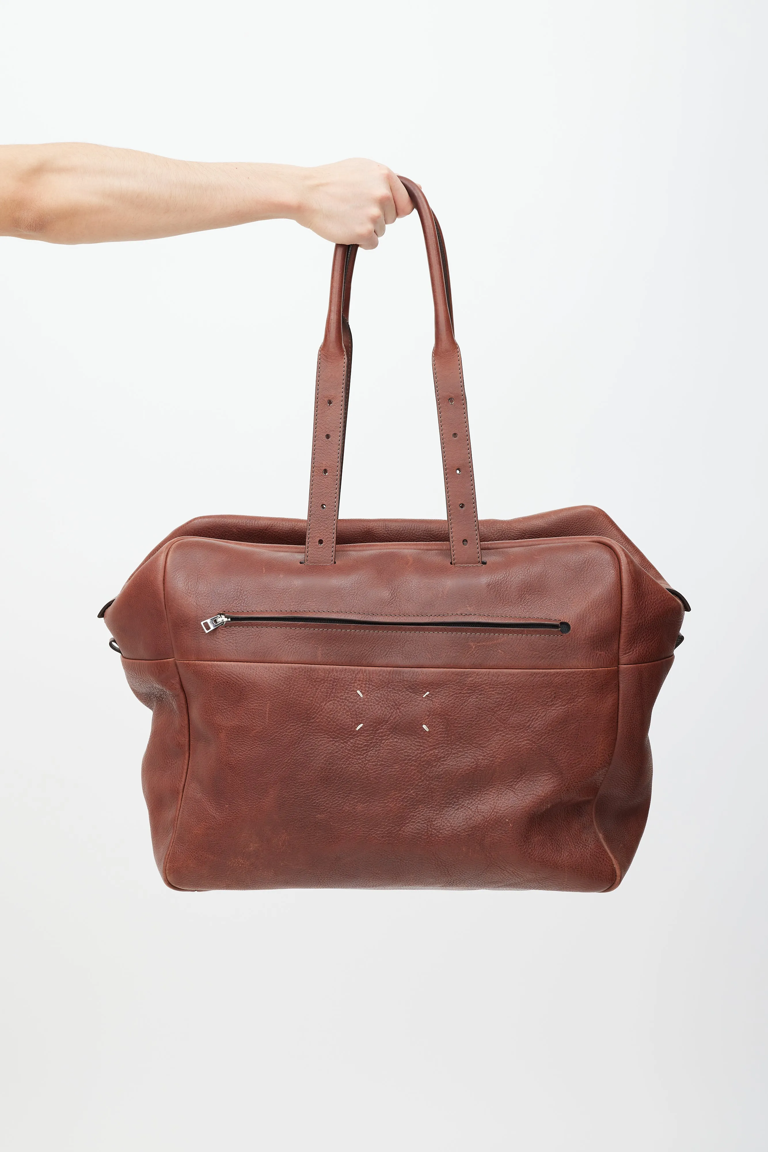 Brown Leather Duffle Bag