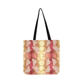 Butterfly and Roses on Geometric Reusable Shopping Bag
