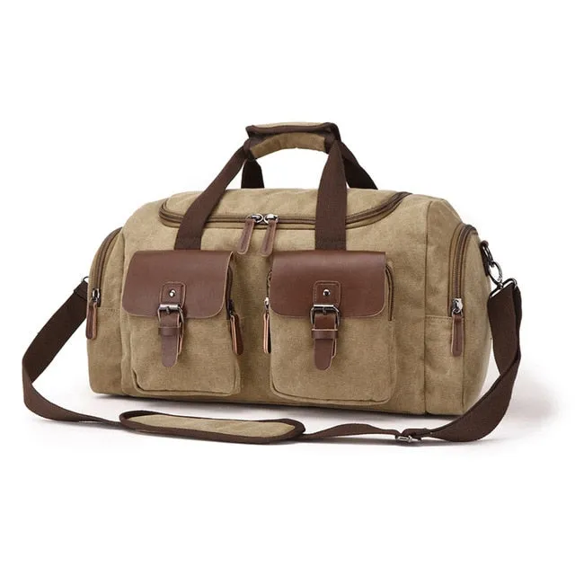 Canvas Leather Travel Bag