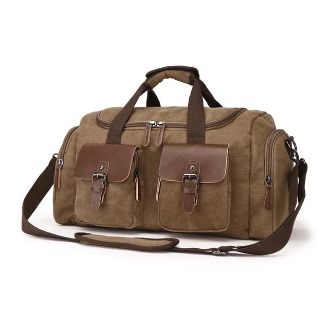 Canvas Leather Travel Bag