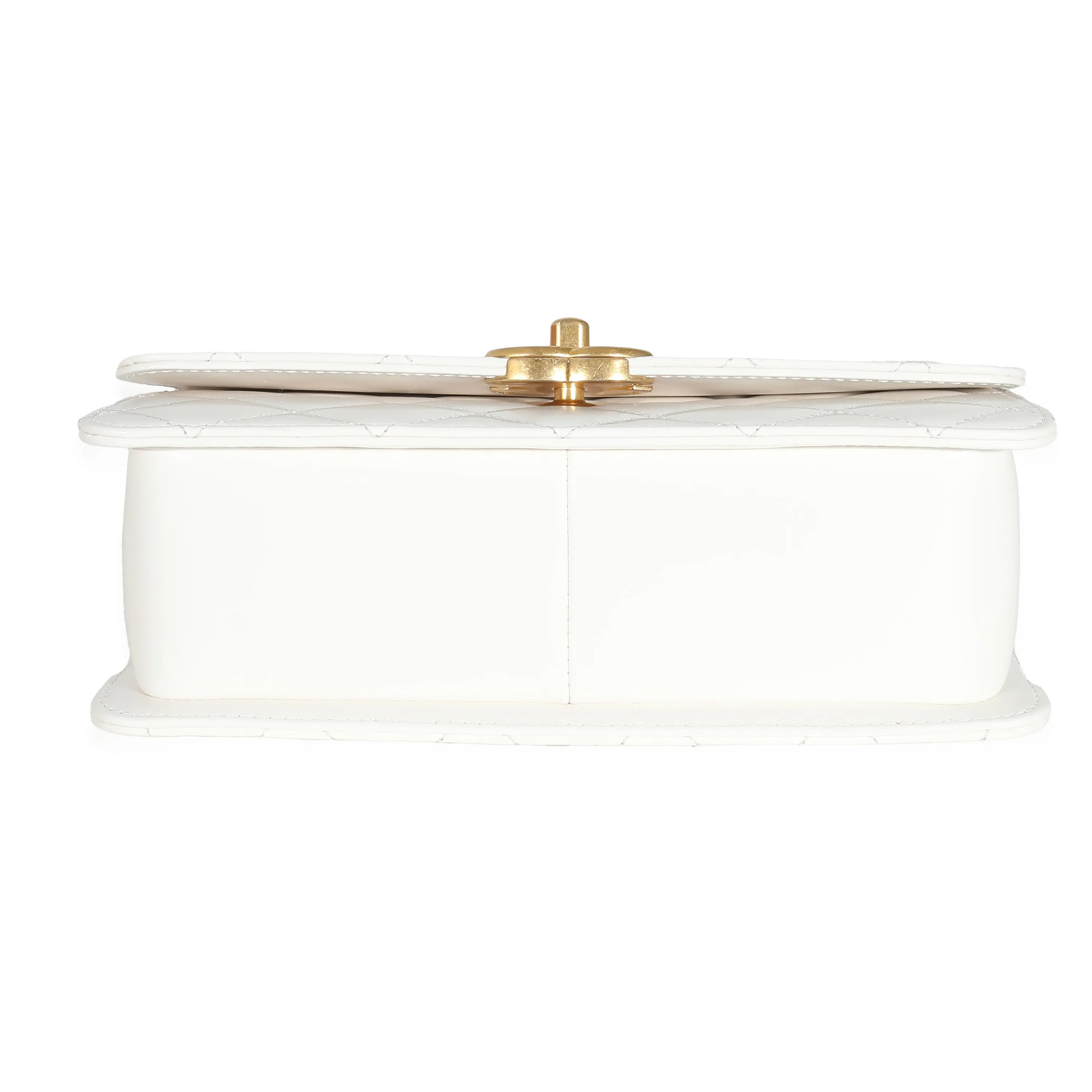 CHANEL 24C White Quilted Calfskin Mini Perfect Fit Flap Bag