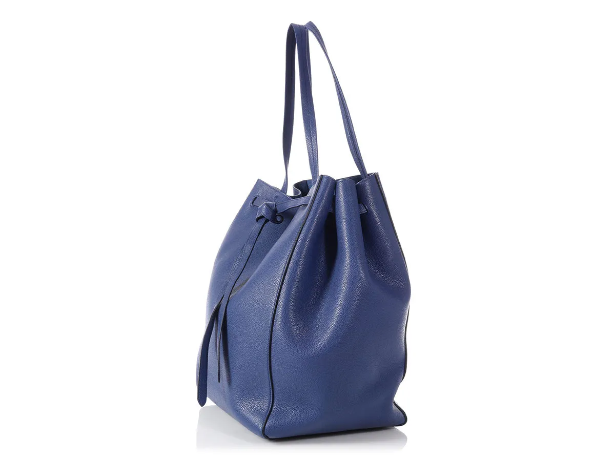 Céline Medium Blue Cabas Phantom with Belt