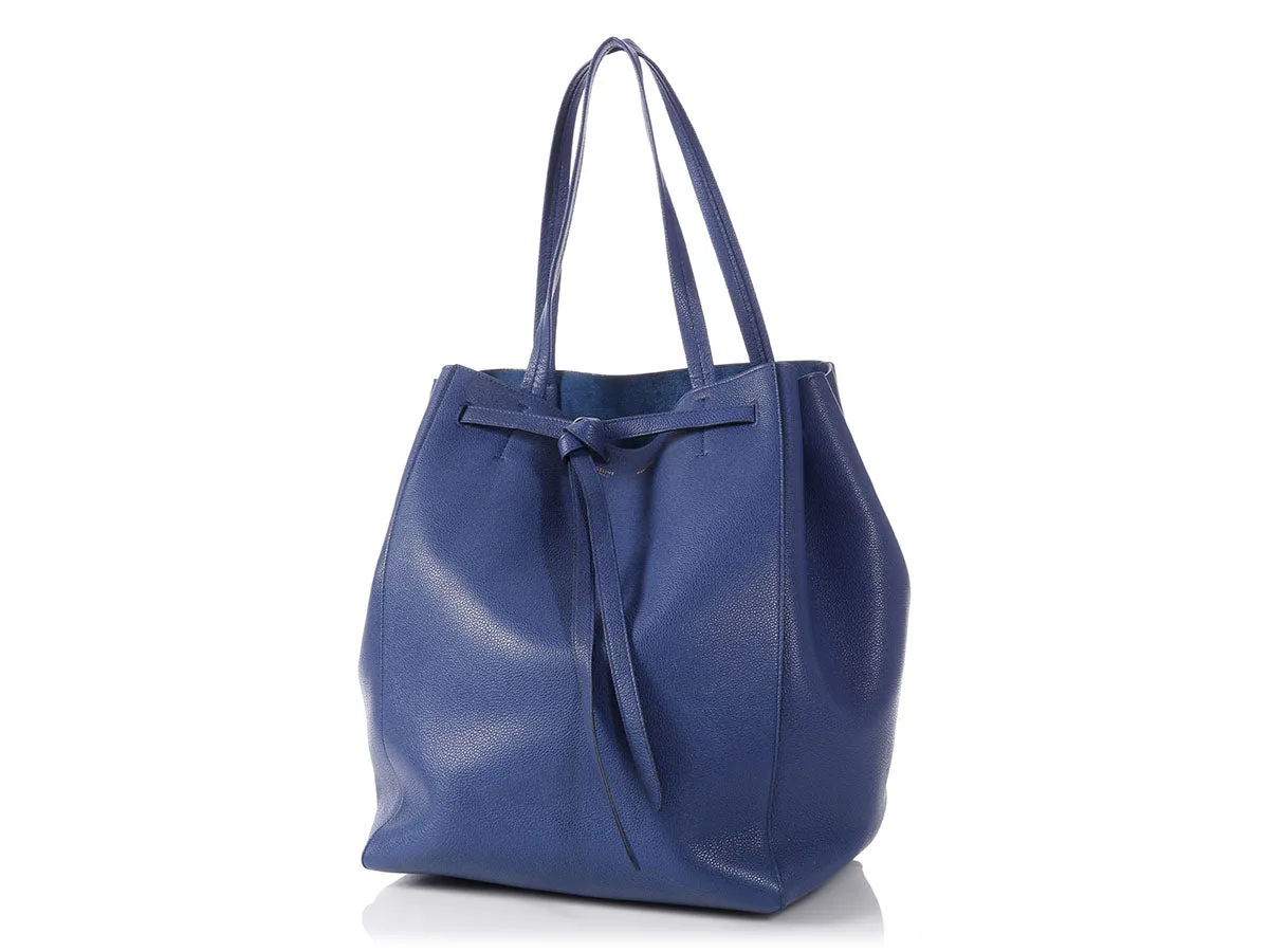 Céline Medium Blue Cabas Phantom with Belt