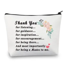 CMNIM Mentor Gifts Mentor Appreciation Gifts for Women Mentor Makeup Bag Goodbye Farewell Thank You Gifts for Mentor Teacher Boss Cosmetic Travel Bag (Mentor makeup bag)