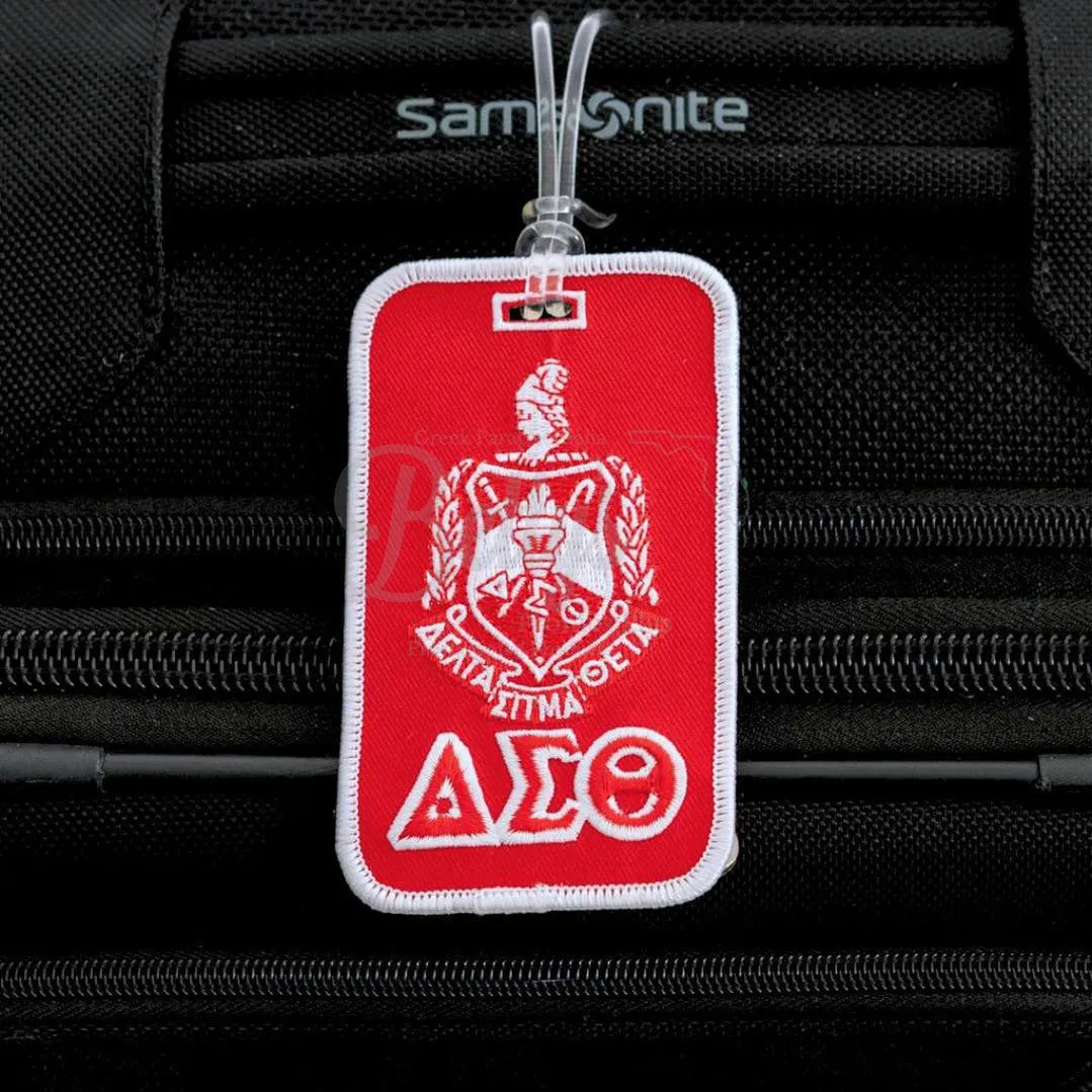 Delta Sigma Theta ΔΣΘ Shield Embroidered Luggage Tag