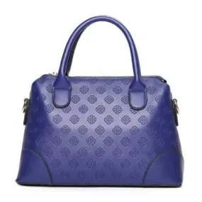 Embossed Cross Body Handbag - Blue
