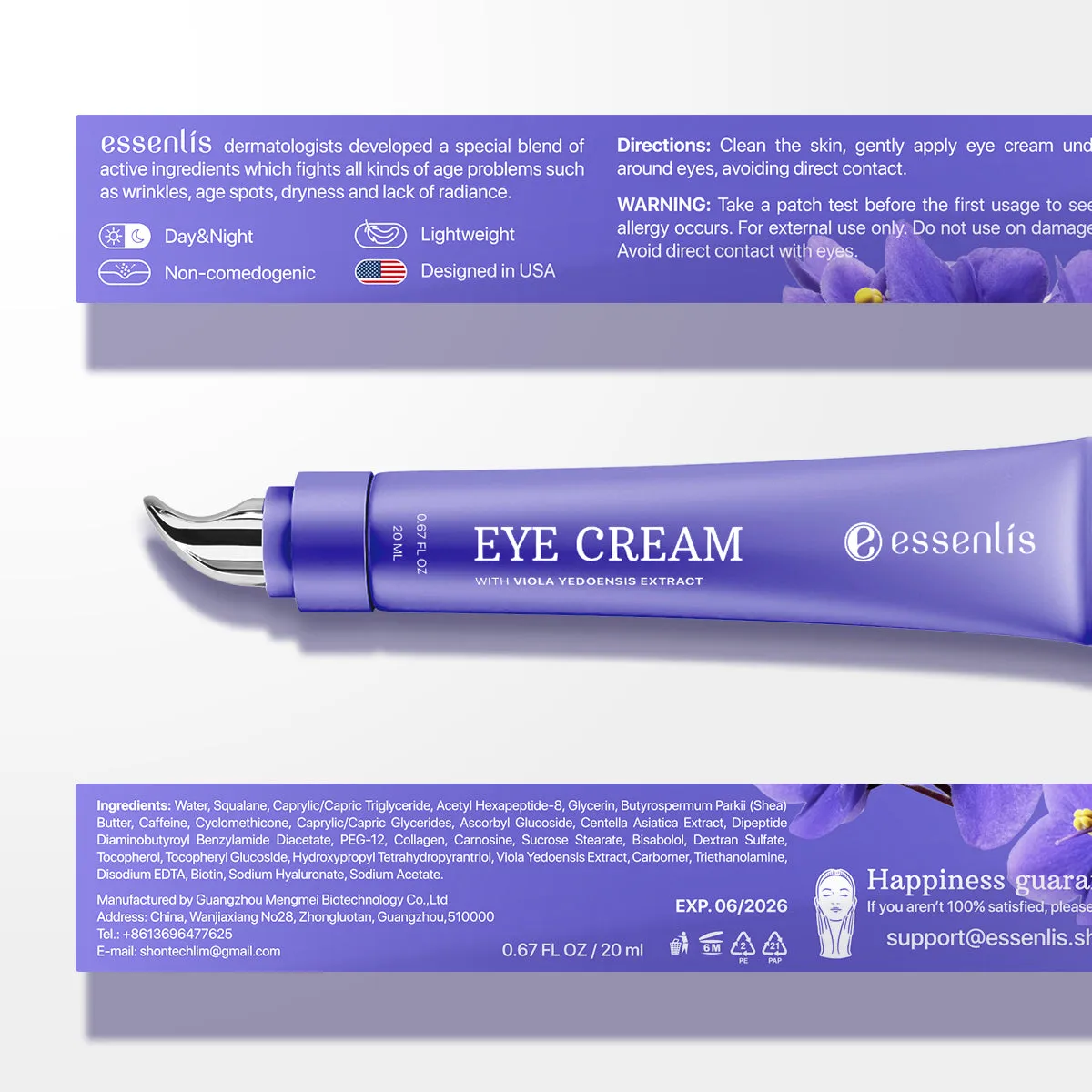 Eye Cream for Dark Circles & Puffiness - Day & Night Collagen Hydrating Caffeine Eye Cream for Wrinkles - Anti Aging Effect