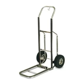 Forbes Industries 1555-B-PS 23.5"Deluxe Handtruck, Polished Stainless Steel, Black Vinyl Bumper Strips, 10” Black Pneumatic wheels