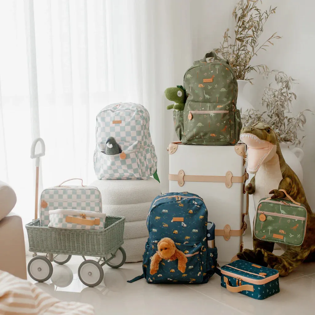 Fox & Fallow Insulated Lunch Bag - LARGE - Sage Check