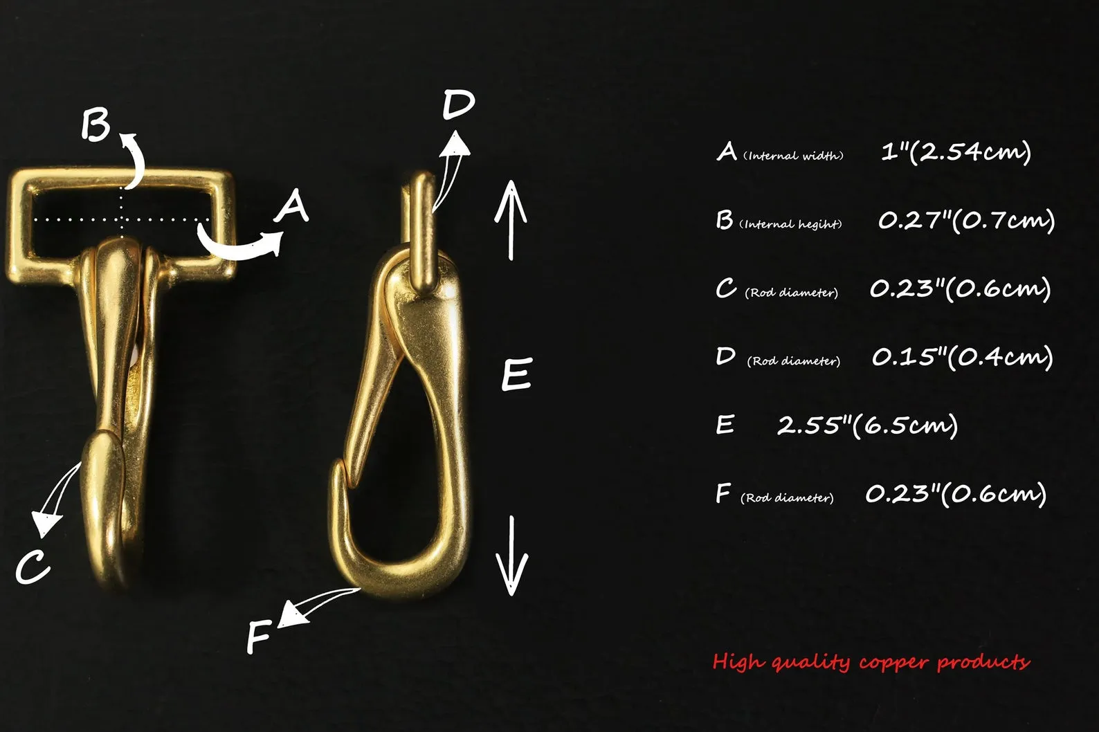 Heavy duty matte black silver brass trigger snap hook