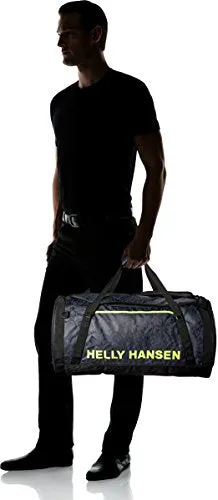 Helly Hansen Duffel 2 Water Resistant Packable Bag with Optional Backpack Straps, 70-liter (Meduim), 993 Black / Print