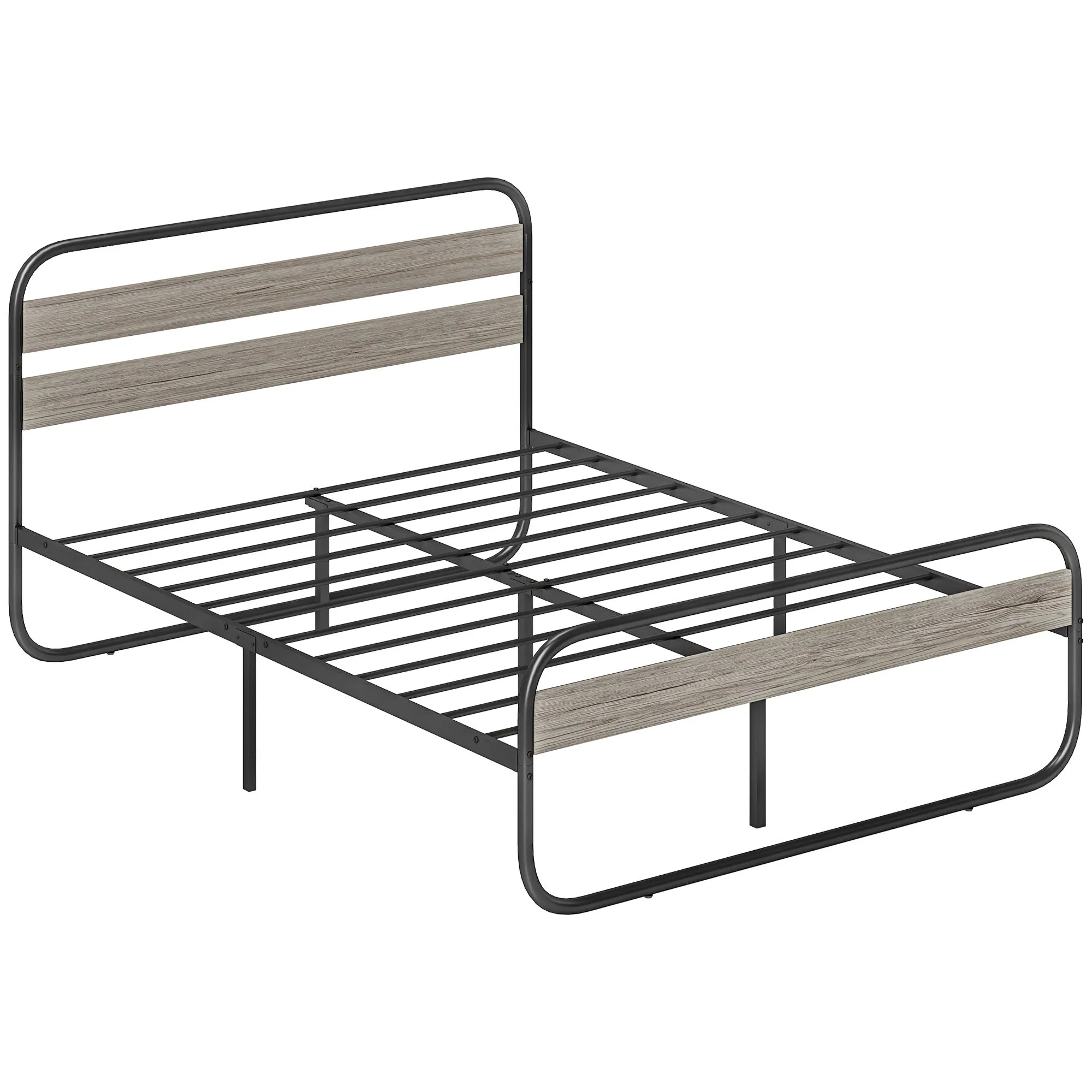 HOMCOM Metal Platform Bed Frame with Under Bed Storage
