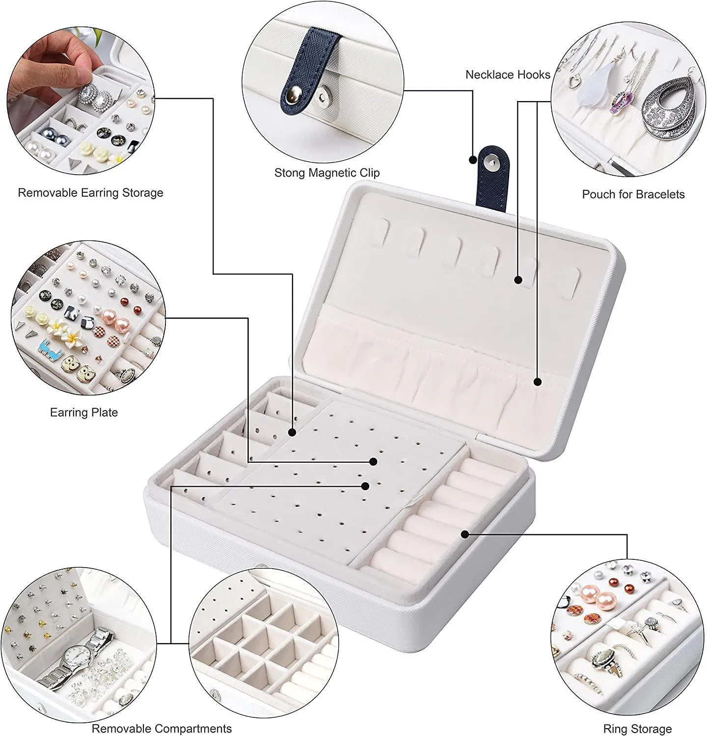 Jewellery Box | Case | Small and Portable for Travel | Storage | Organizer