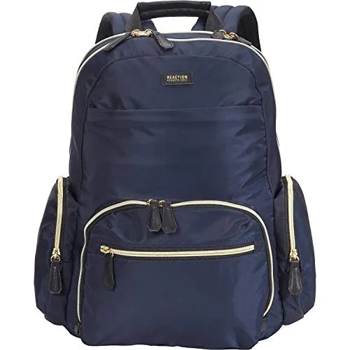 Kenneth Cole Reaction Women's Sophie Silky Nylon 15.0" Laptop & Tablet Anti-Theft RFID Backpack Laptop, Navy, One Size