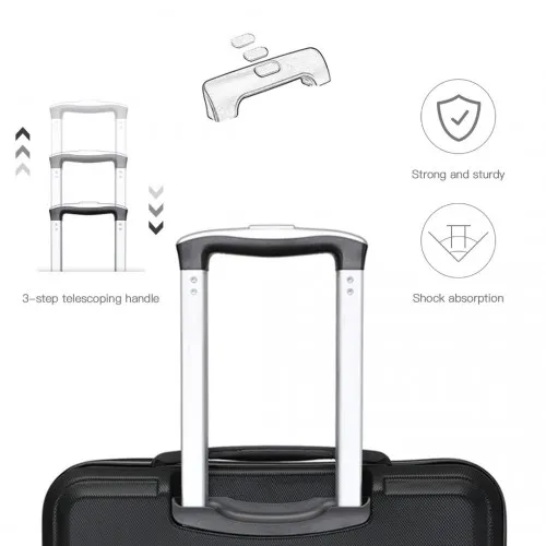 Kono ABS 28 Inch Lightweight Durable Suitcase - Black with TSA Lock & 360° Swivel Wheels