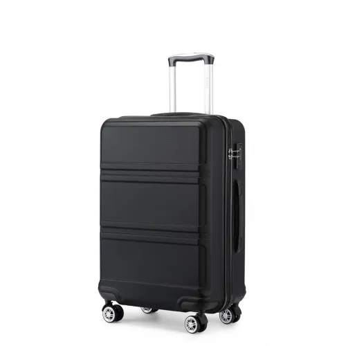 Kono ABS 28 Inch Lightweight Durable Suitcase - Black with TSA Lock & 360° Swivel Wheels