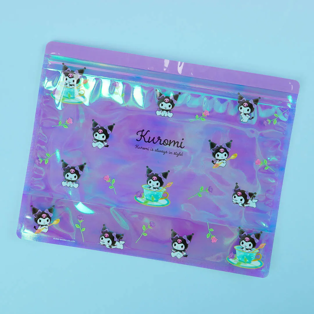 Kuromi Aurora Holographic Zip Bag Set - 5 Pcs
