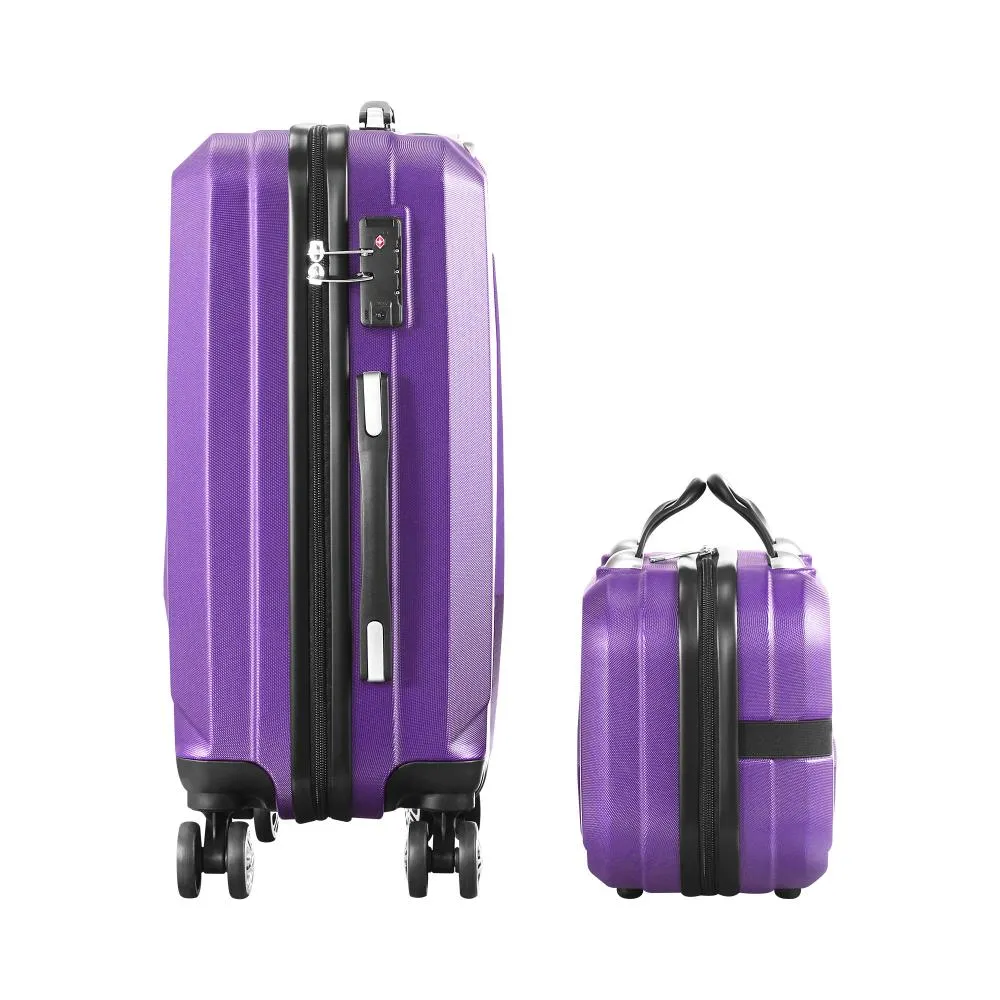 Mazam 2PCS Luggage Set TSA Lock Hard Case Purple