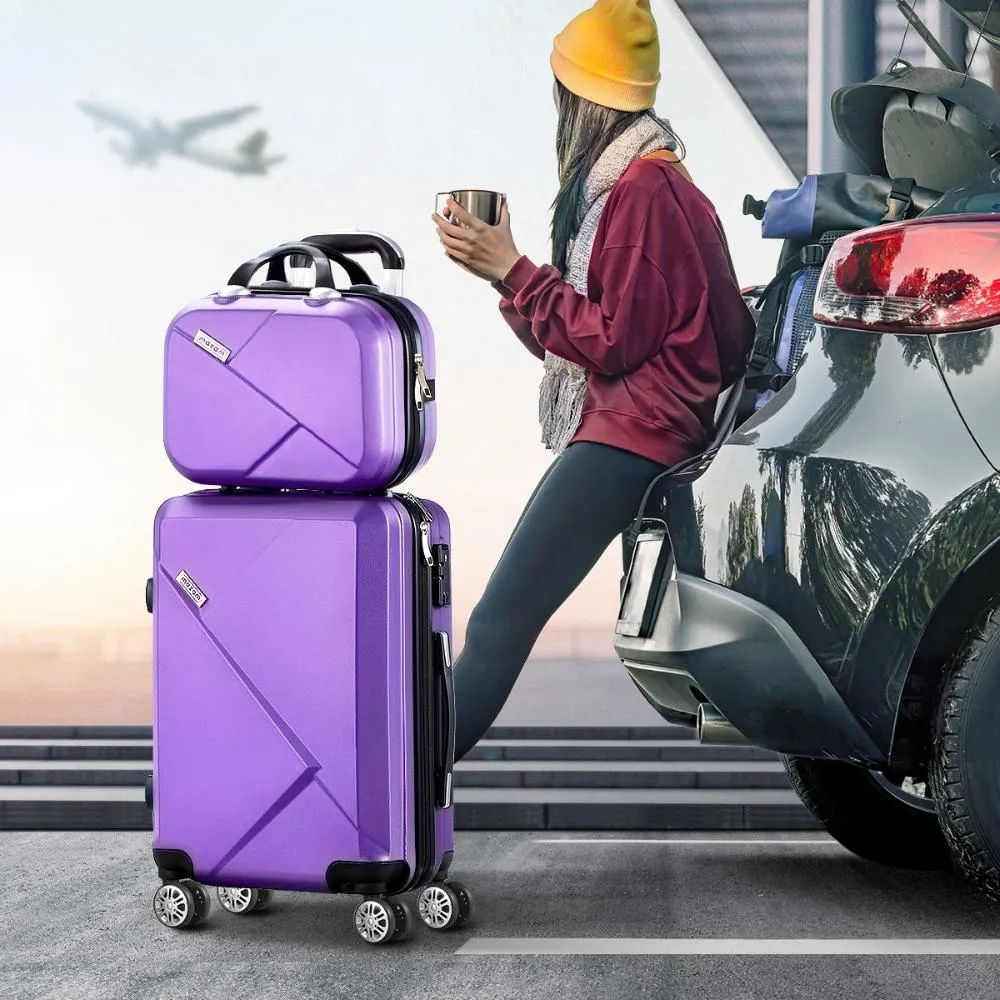 Mazam 2PCS Luggage Set TSA Lock Hard Case Purple