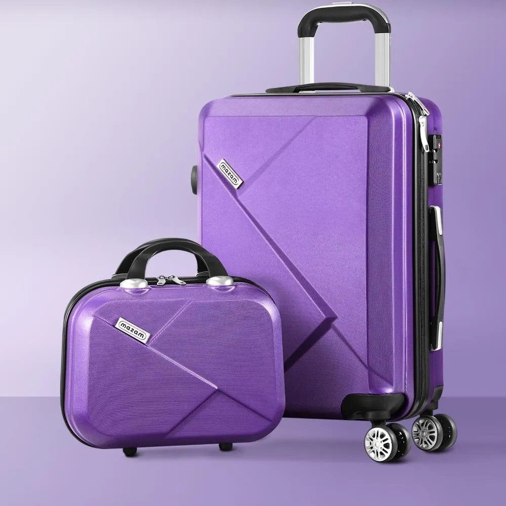 Mazam 2PCS Luggage Set TSA Lock Hard Case Purple