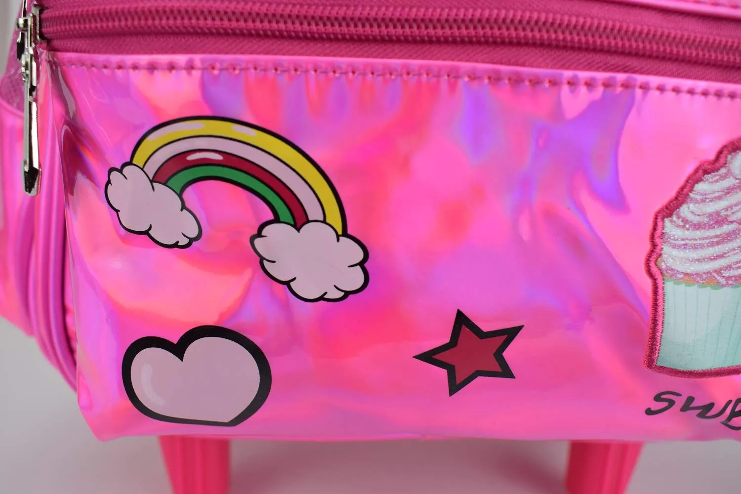 Meetbelify Girls Unicorn Rolling Backpack Wheel Backpacks for Girls for School Backpack with Wheels Kids Trolley Luggage School Bags