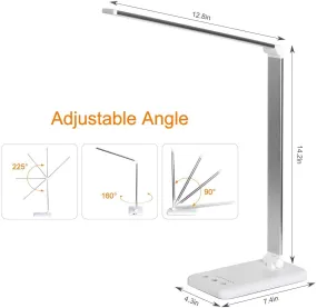 Oxylops LED Desk Lamp | Touch-Dimmable Lamp with USB Charging Port, Timer Function, Foldable Lamp