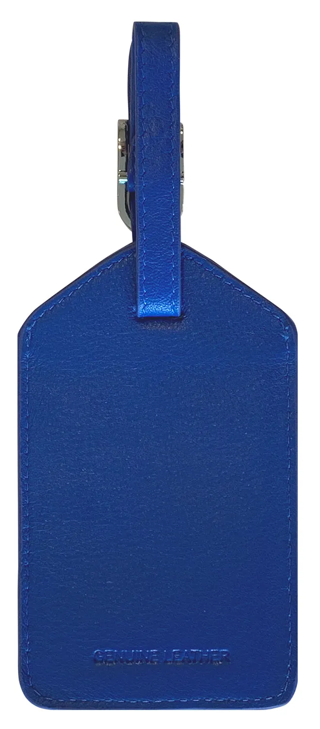 Personalized Monogrammed Leather Luggage Tags - 4 Pack