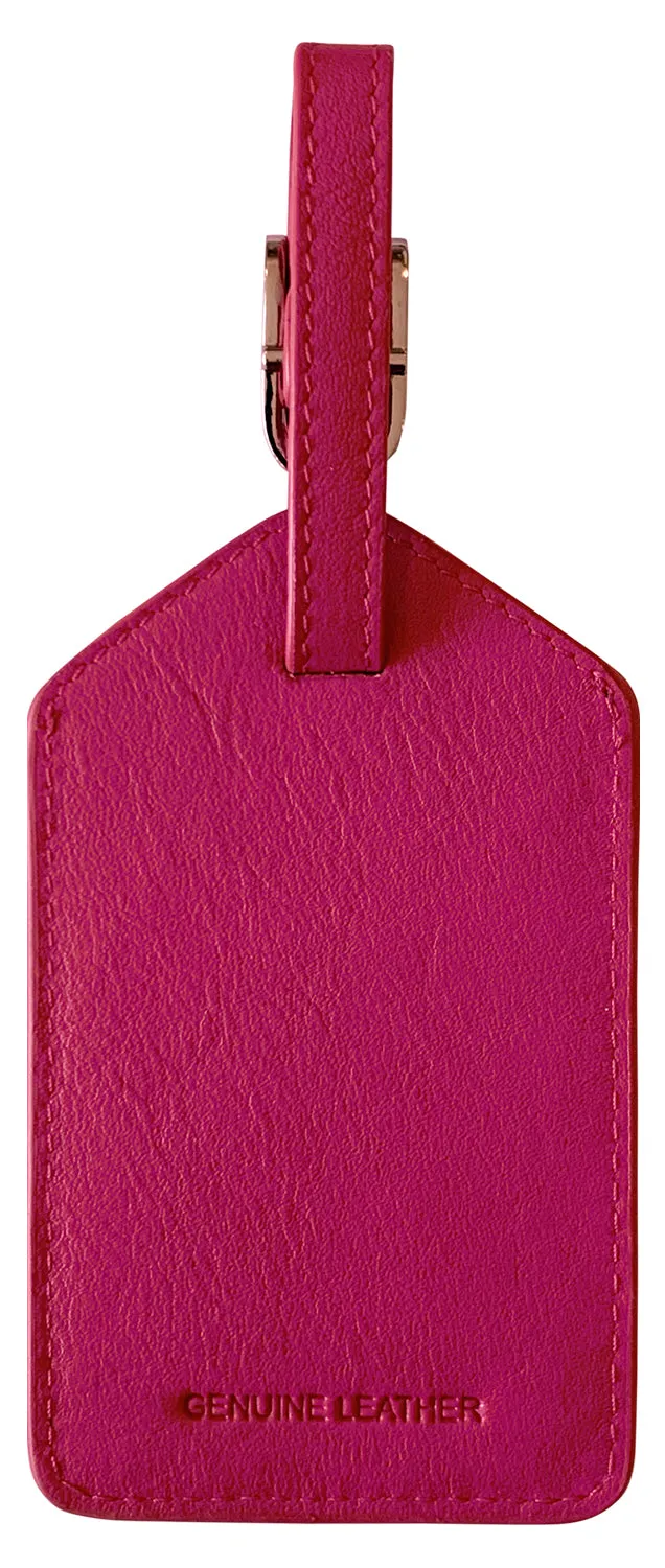 Personalized Monogrammed Leather Luggage Tags - 4 Pack