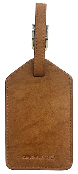 Personalized Monogrammed Leather Luggage Tags - 4 Pack