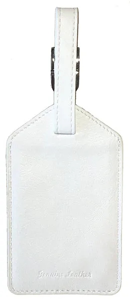 Personalized Monogrammed Leather Luggage Tags - 4 Pack