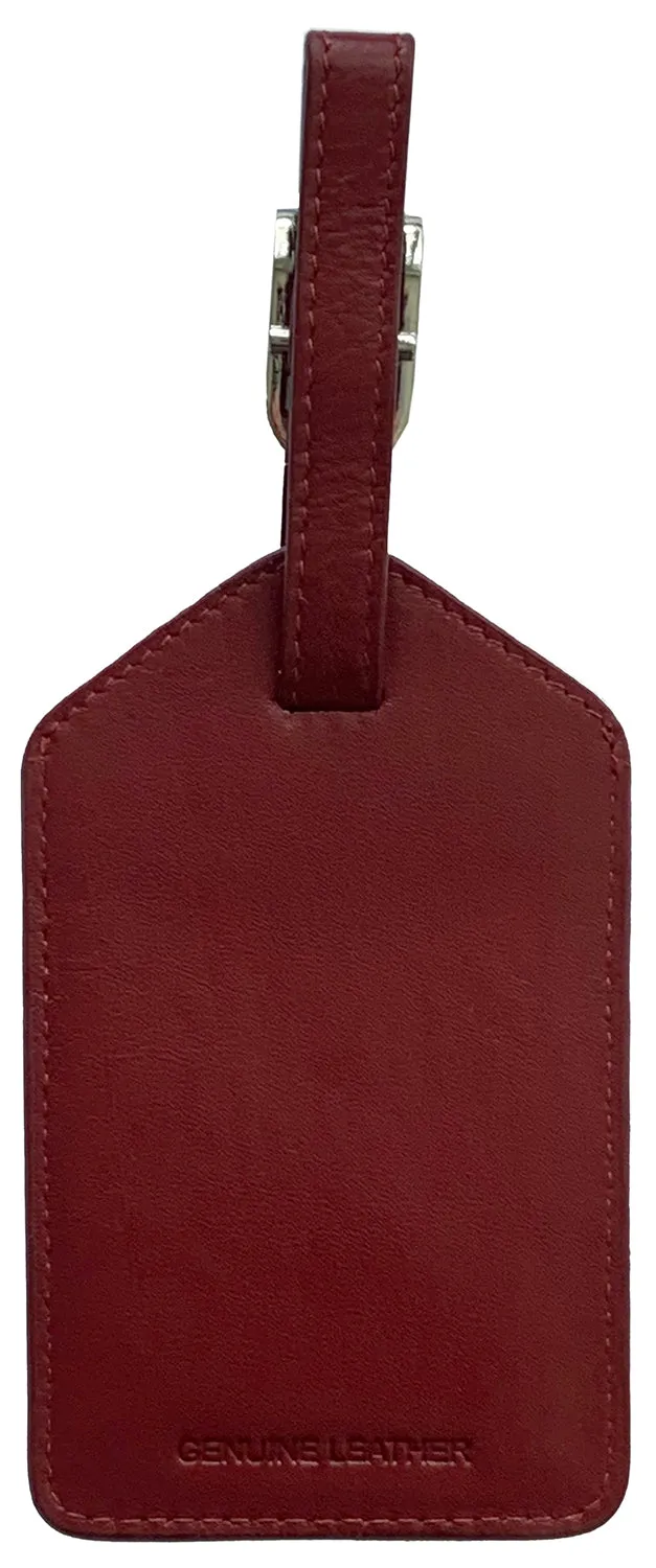 Personalized Monogrammed Leather Luggage Tags - 4 Pack