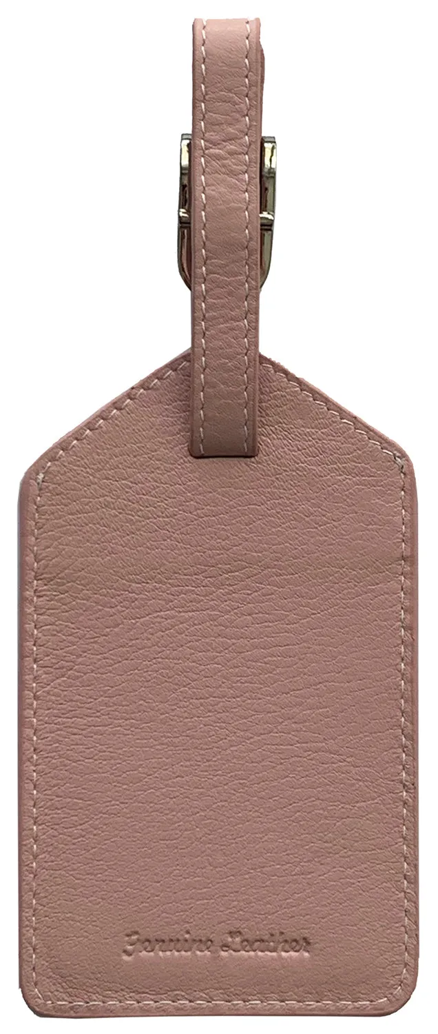 Personalized Monogrammed Leather Luggage Tags - 4 Pack