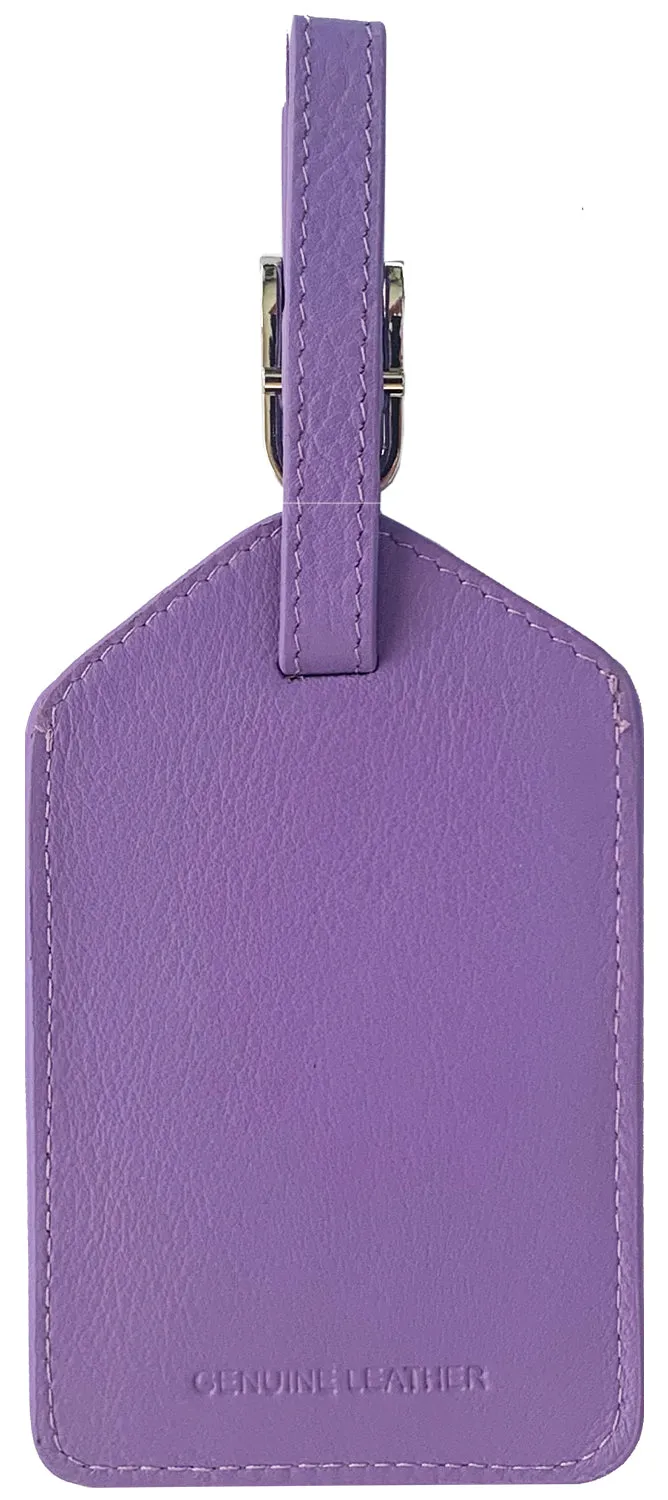 Personalized Monogrammed Leather Luggage Tags - 4 Pack